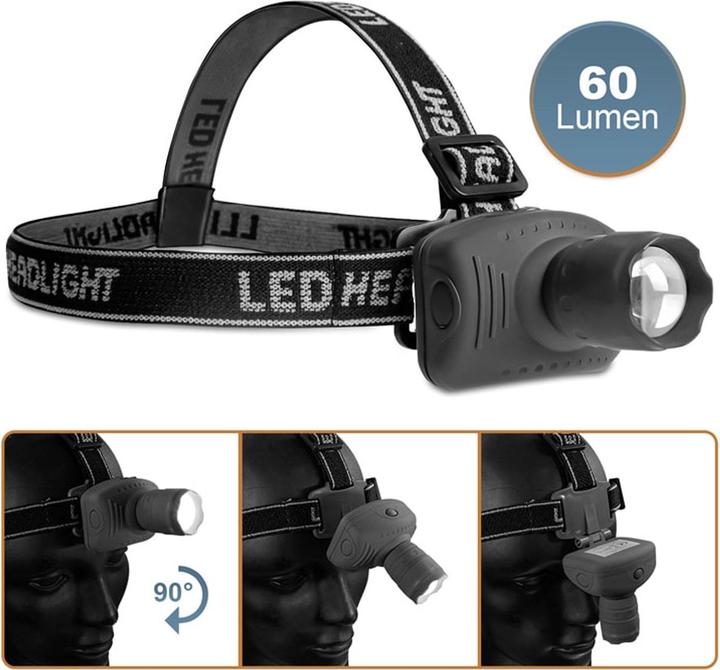 Produktbild Eaxus LED Stirnlampe batteriebetrieben 60 lm 5 h 4260634745036 (60 lm)