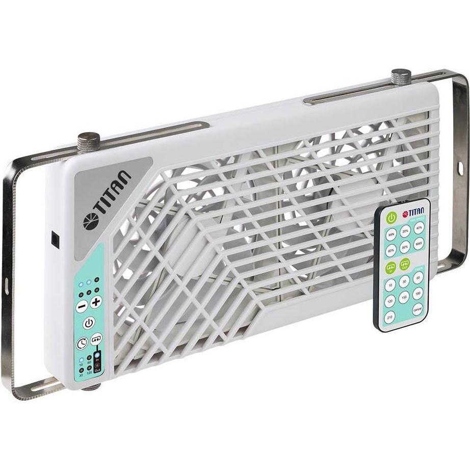 Titan TTC-SC21/V3.0+ Fenster-Doppellüfter 2x140mm mit Fernbedienung, für Wohnmobil (280 mm), PC Lüfter
