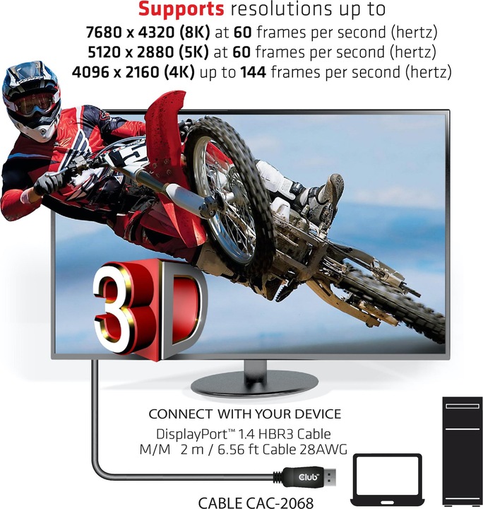 Produktbild Club 3D DisplayPort — DisplayPort (2 m, DisplayPort)