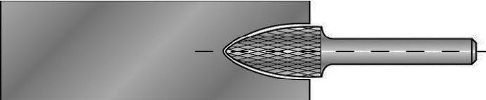 Actual product image Ruko HM burr shape G pointed arc