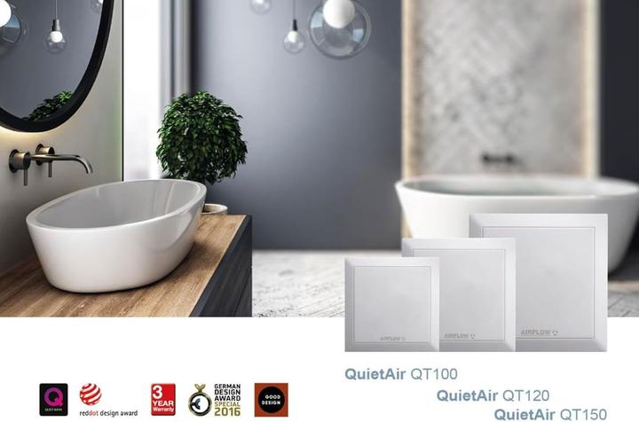 Produktbild Airflow Abluftventilator mit Feuchtigkeitssensor, einstellbarem Timer und 25 dB