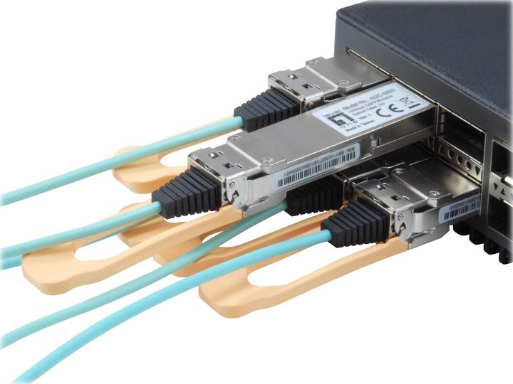 Actual product image LevelOne AOC-0502 Network Transceiver Module Fiber Optic QSFP28 850 nm