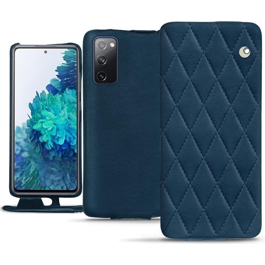 Noreve Lederschutzhülle vertikal (Samsung Galaxy S20 FE), Smartphone Hülle, Blau