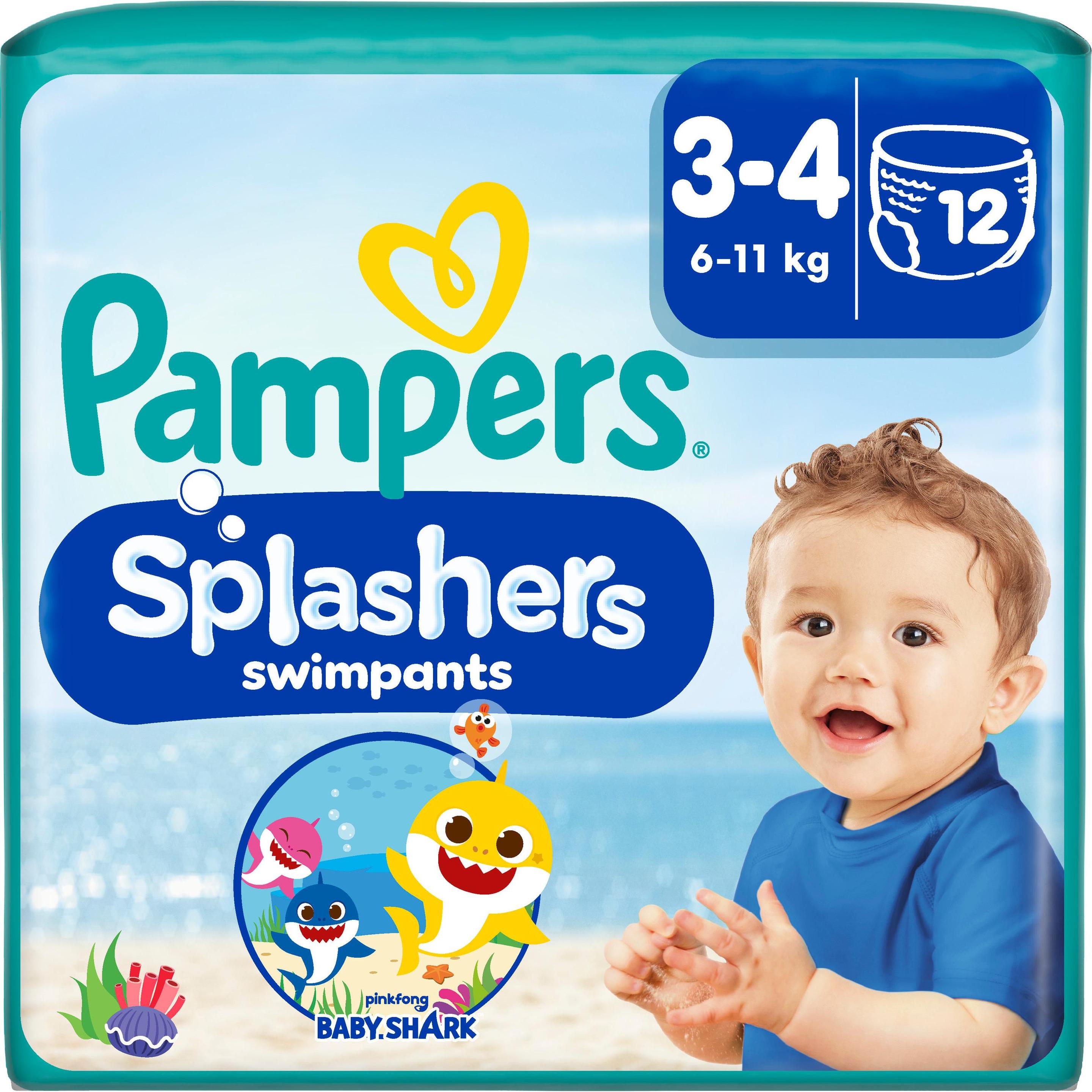 Pampers Splashers (Dimensione 3, Dimensione 4, Pacco trasportabile, 12 pz.)