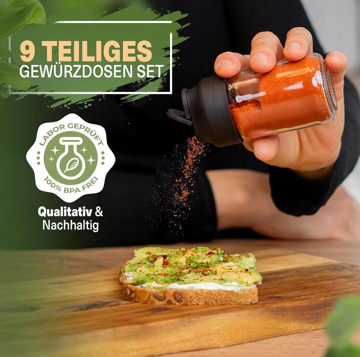 Image du produit Viwares 9-teiliges Gewürzgläser Set