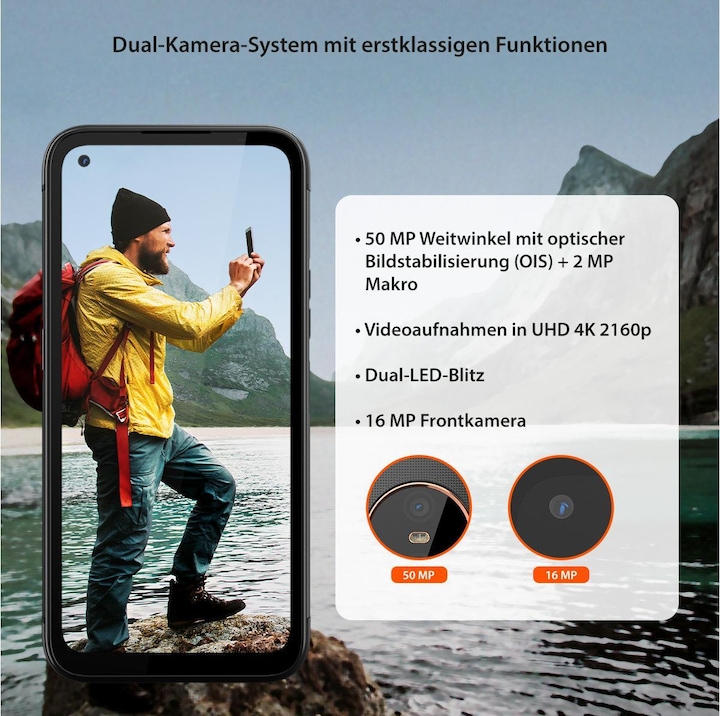 Actual product image Gigaset GX6 Outdoor (128 GB, Titanium Grey, 6.60", Dual SIM, 50 Mpx, 5G)