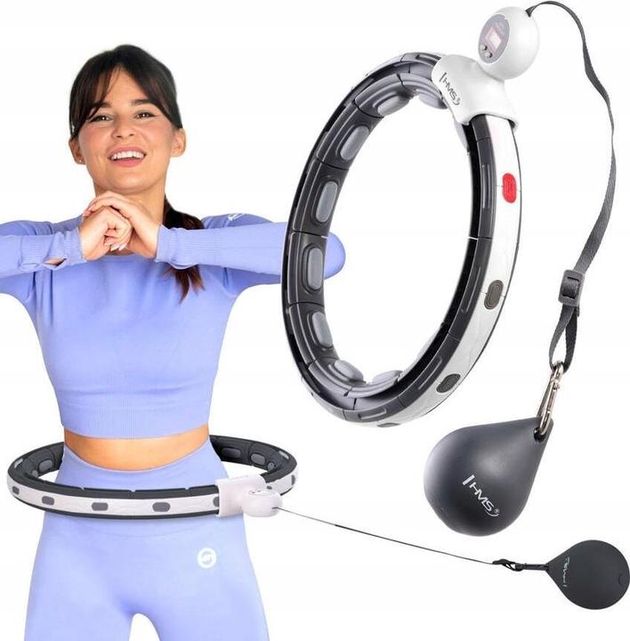 Image du produit HMS Hhm15 Hula Hoop Noir Avec Aimant Et Poids + Compteur (100 cm, 400 g)