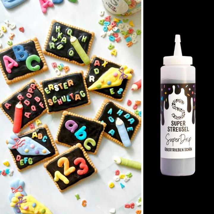 Actual product image Super Streusel Drip Cake Glasur Schwarz