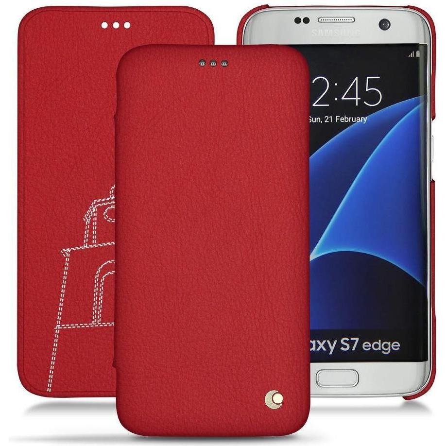 Thumbnail - Noreve Lederschutzhülle horizontal (Samsung Galaxy S7 Edge), Smartphone Hülle, Rot