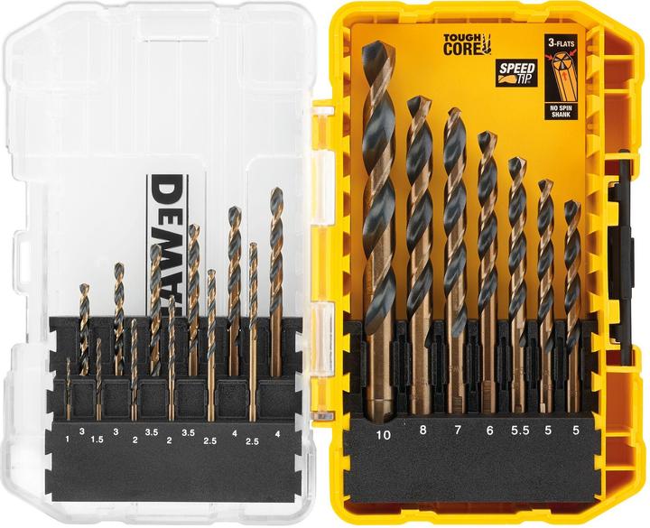 Actual product image DeWalt HSS twist drill bit set 1mm 10mm, 19 pieces, for different materials (1 centimetre)