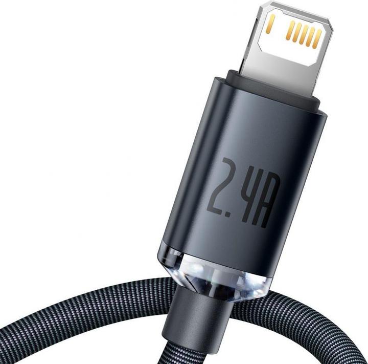 Produktbild Baseus Crystal Shine Series Fast Charging Data Cable USB to iP 2.4A 2m Black (2 m, USB 2.0)