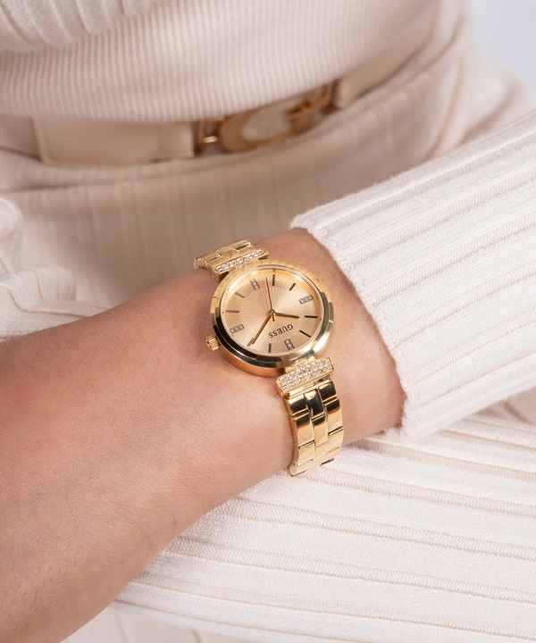 Produktbild Guess P GLD CS W/ CRYS / SUN CHAMP DL / P GLD BRCT Armbanduhr (28 mm)