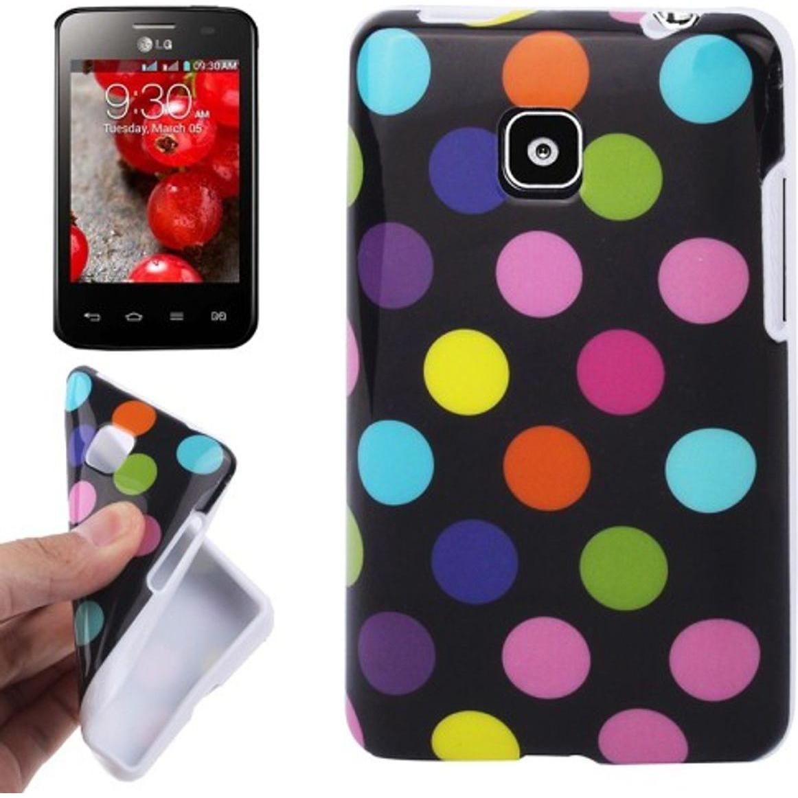 König Design Schutzhülle TPU Punkte Case für Handy LG Optimus L3 II / E430 (Optimus L3), Smartphone Hülle, Blau