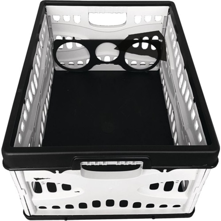 Produktbild Lockweiler Klappbox L485xB345xH230mm Inhalt 35 l mit 2 Griffen und Flaschenhalter schwarz-grau (35 l)