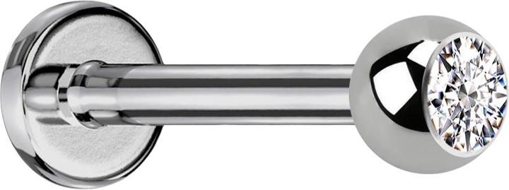 Immagine prodotto Star Piercing Labret in argento con cristallo a sfera in argento (Titanio, senza ottone)