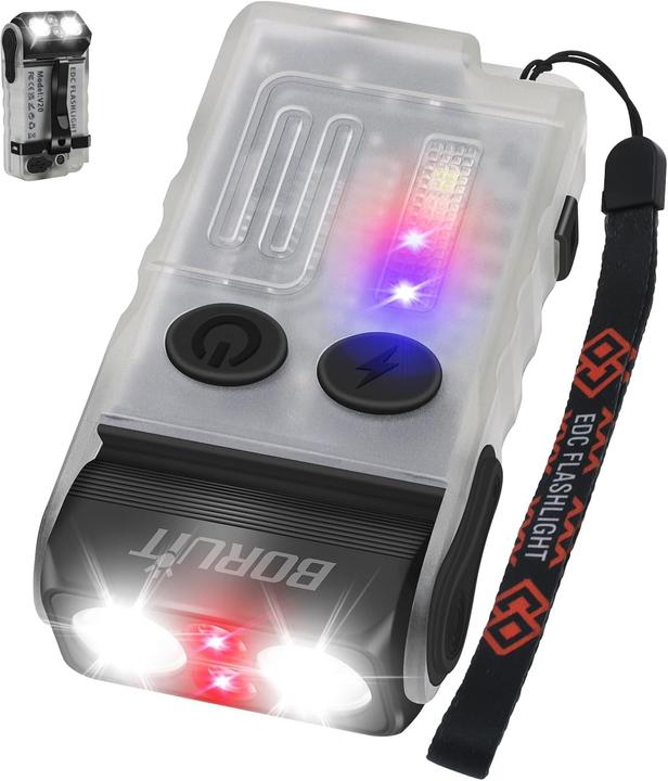 Boruit V20 Mini-Taschenlampe -180 ° drehbar - 13 Modi - 1000 Lumen ( Weiss )