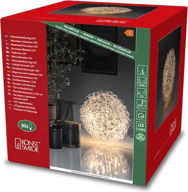 Produktbild Konstsmide 3514-303 Kugel EEK F A - G Warmweiss LED Silber