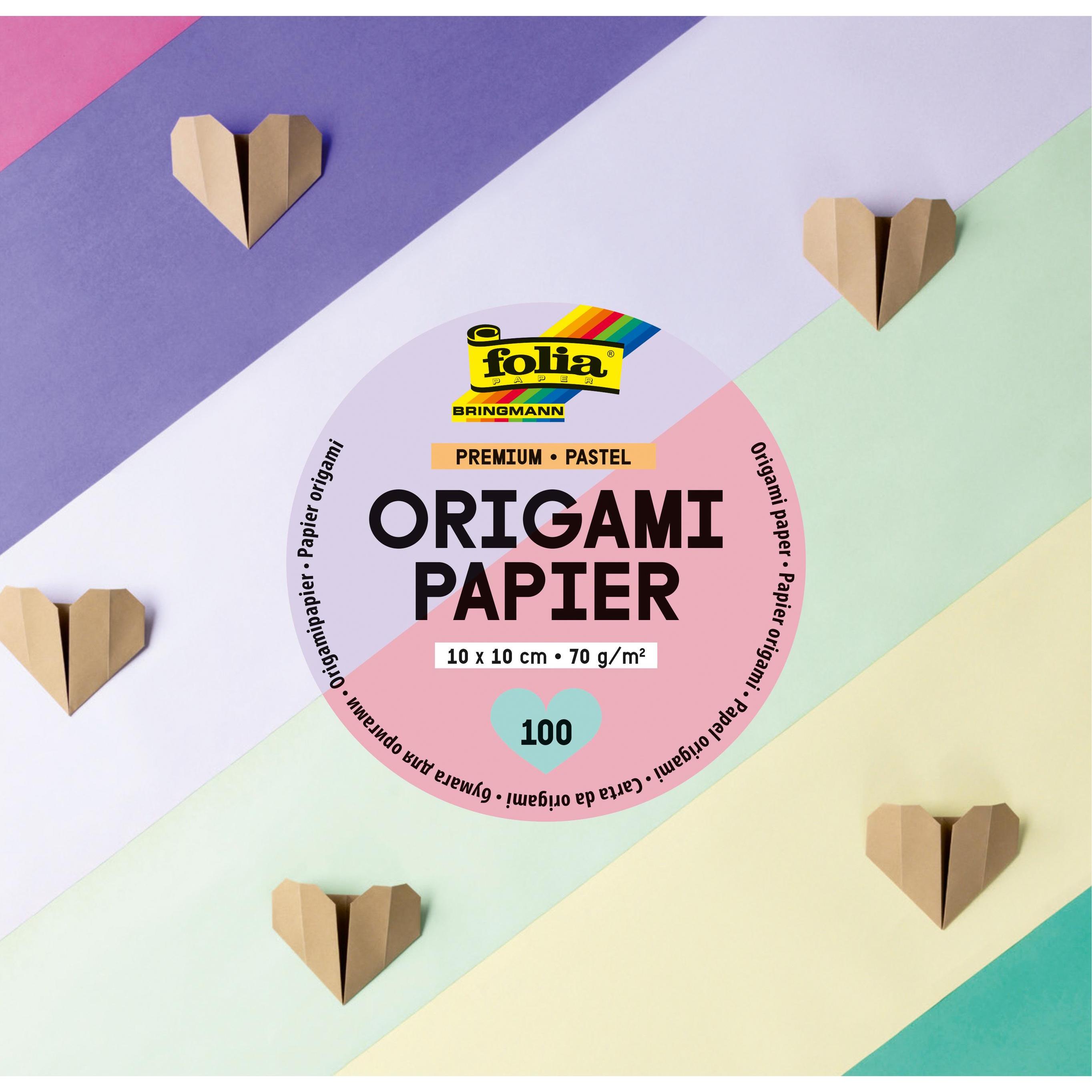 Folia, Bastelpapier, Faltblätter pastell mehrfarbig 100 Blatt (70 g/m², 100 x)