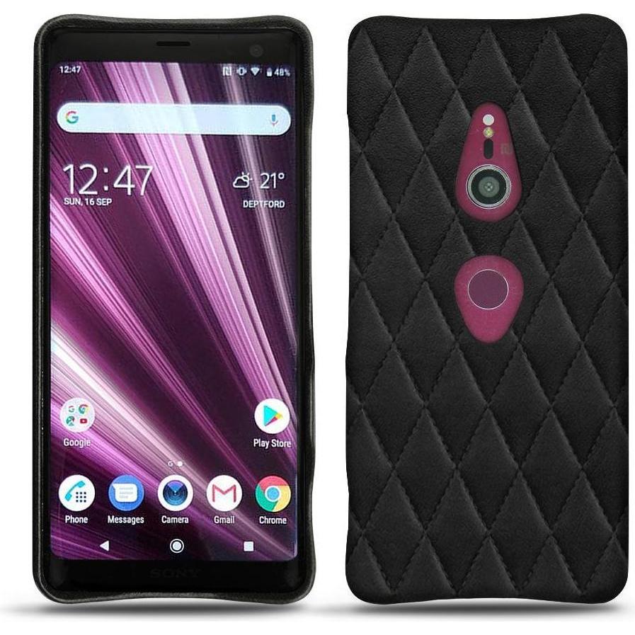 Noreve Lederschutzhülle (Sony Xperia XZ3), Smartphone Hülle, Schwarz