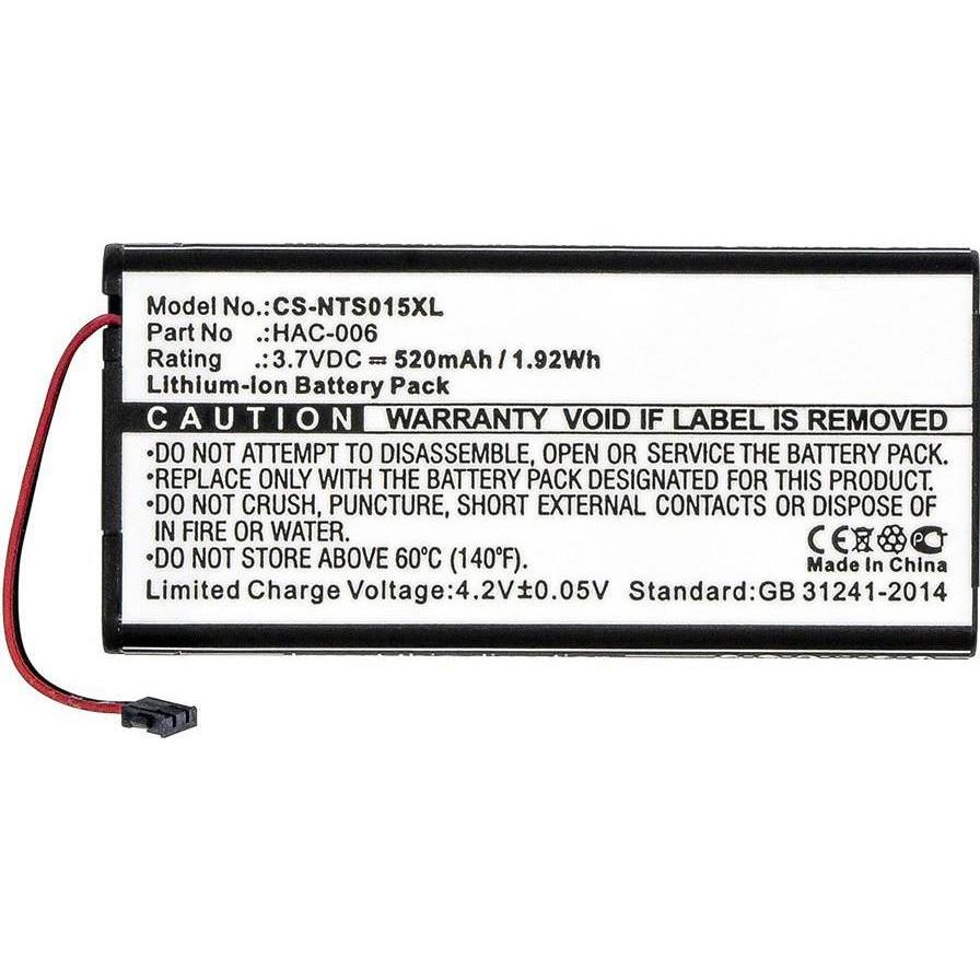 CoreParts Battery for Game Console (1 Stk., Gerätespezifisch, 520 mAh, Ladegerät ohne Akku), Akku Ladegerät