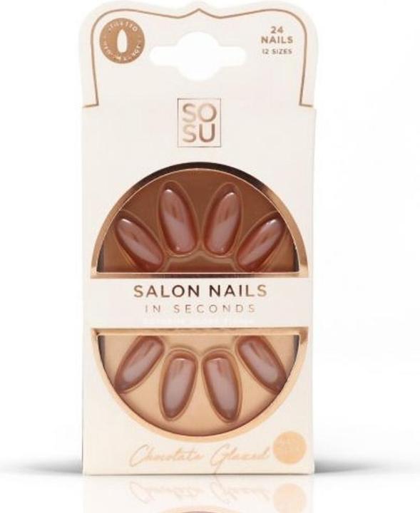 Actual product image Sosu Cosmetics - Artificial nails Chocolate (Salon Nails) 24 pcs (Artificial nails)