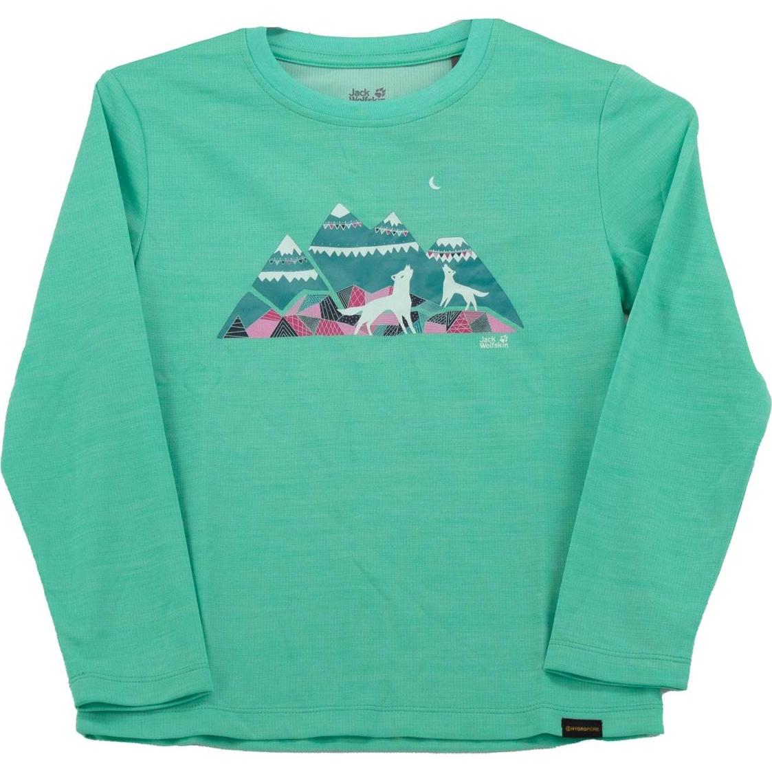 Thumbnail - Jack Wolfskin, Herren, Funktionsshirt, Vargen Kinder Langarm Shirt Funktionsshirt Sportshirt (128), Grün, 128