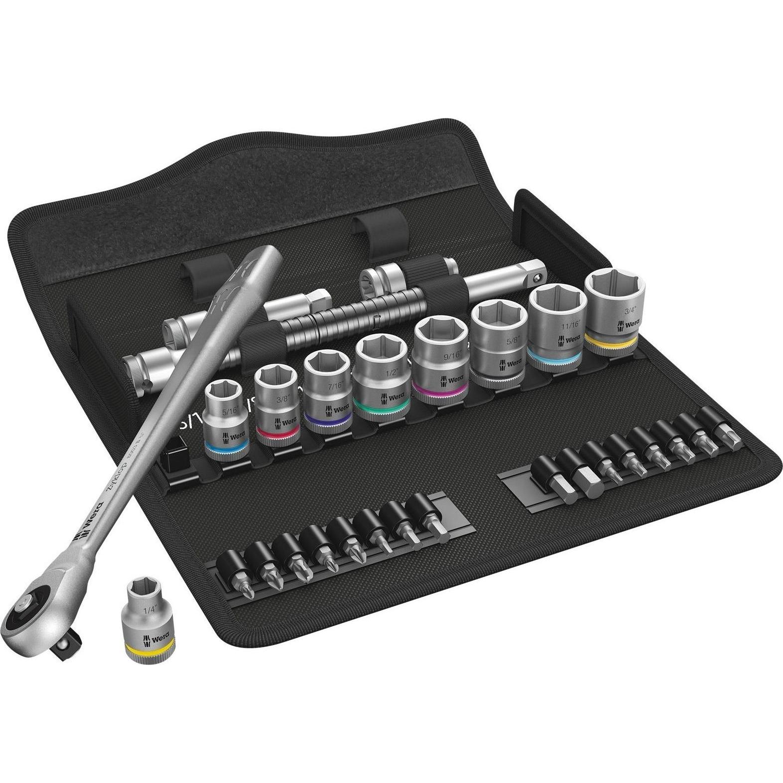 Wera, Steckschlüssel + Stecknuss, 8100 SB 10 Zyklop Metal-Knarrensatz