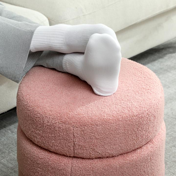 Actual product image Homcom Fusshocker Polyester, Schaumstoff Rosa