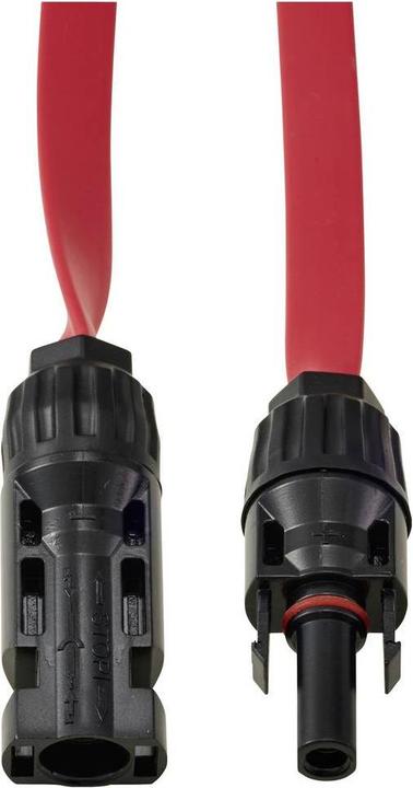 Produktbild Tru Components PV-Solarverlängerungs-Flachkabel, Stecker auf Buchse, rot, 1 m TC-13805772 Rot (Solarstecker)