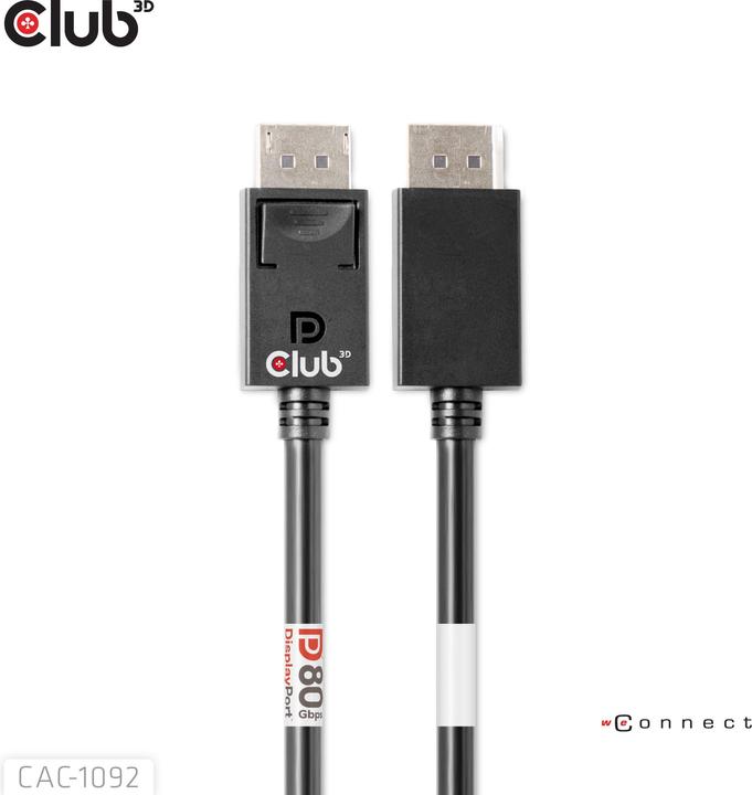 Productafbeelding Club 3D Club3D DisplayPort kabel 2.1 DP80 1,6m 10K/8K/4K St/St retail (1.60 m, DisplayPort)