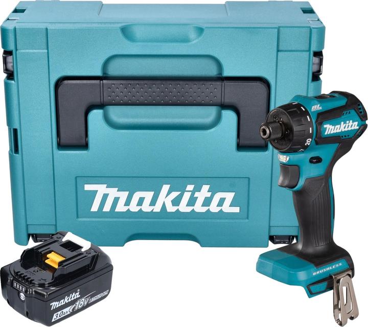 Produktbild Makita DDF 083 F1J Akku Bohrschrauber 18 V 40 Nm 1/4" Brushless + 1x Akku 3,0 Ah + Makpac - ohne (Akkubetrieb)