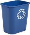 Produktbild Rubbermaid Papierkorb, 26,6 Liter, rechteckig, PE, blau (26.60 l)