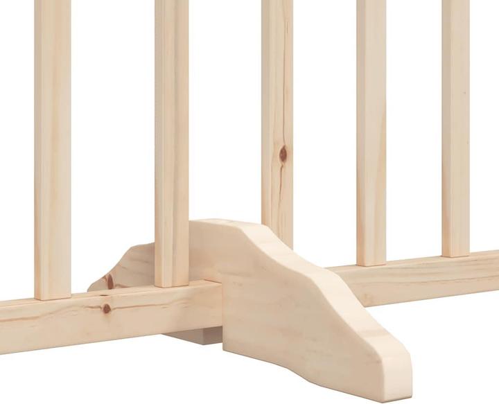 Produktbild vidaXL Hundetor mit Tür Faltbar Hundegitter Schutzgitter Weiss 4-tlg. Massivholz (6 cm)