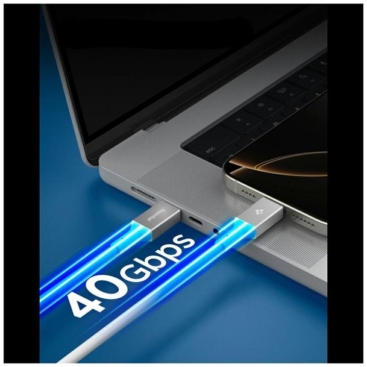 Actual product image Spigen Essential USB C to USB C 240W Cable white EB24012CC (1.20 m, 240 W)