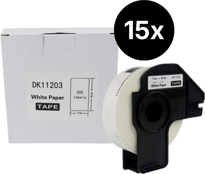 Produktbild Hermex 15er-Set Alternative Etikettenrolle zu Brother DK-11203 Etiketten (1.70 cm)