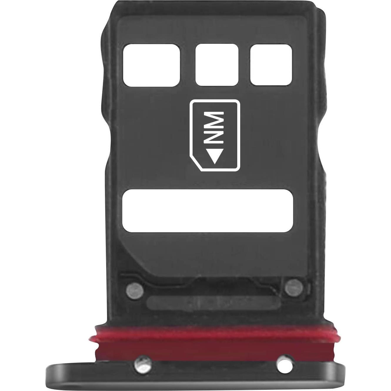 Clappio Ersatz Sim-Halter Huawei P40 / P40 Pro (SIM-Halterung, Huawei P40 Pro), Mobilgerät Ersatzteile, Schwarz
