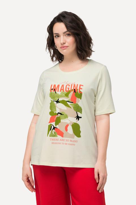 Image du produit Ulla Popken T-shirt à imprimé Imagine avec col rond et manches courtes. Collection Classic (56)