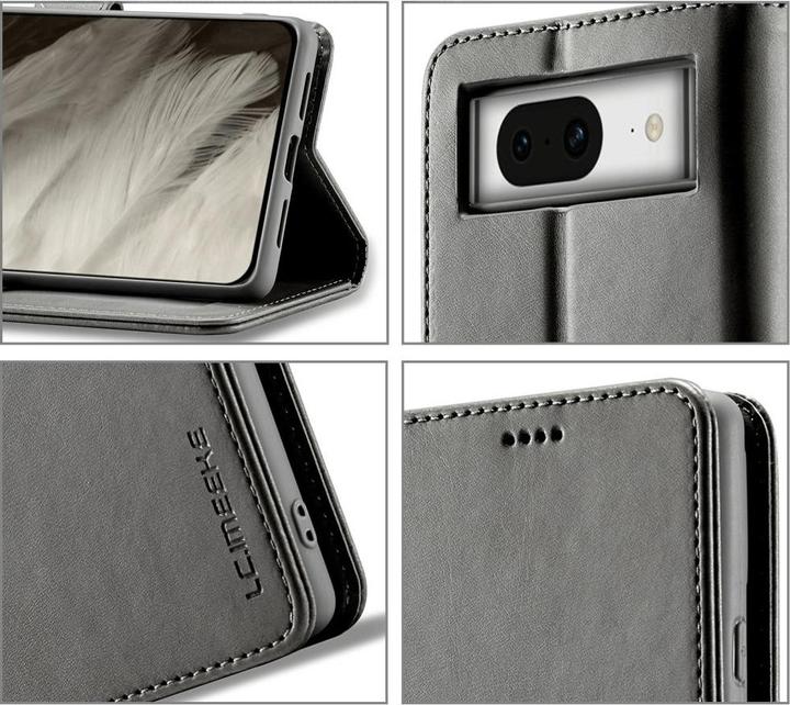 Produktbild LC.Imeeke Google Pixel 8 - Leder Etui Hülle schwarz (Google Pixel 8)