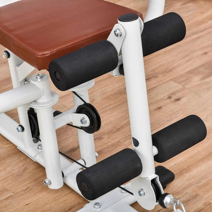 Actual product image Homcom Gym Strength station Multigym Fitness equipment incl. weights Metal PU artificial leather White