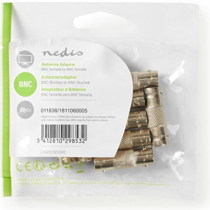 Productafbeelding Nedis BNC antenne adapter BNC aansluiting 10 stuks