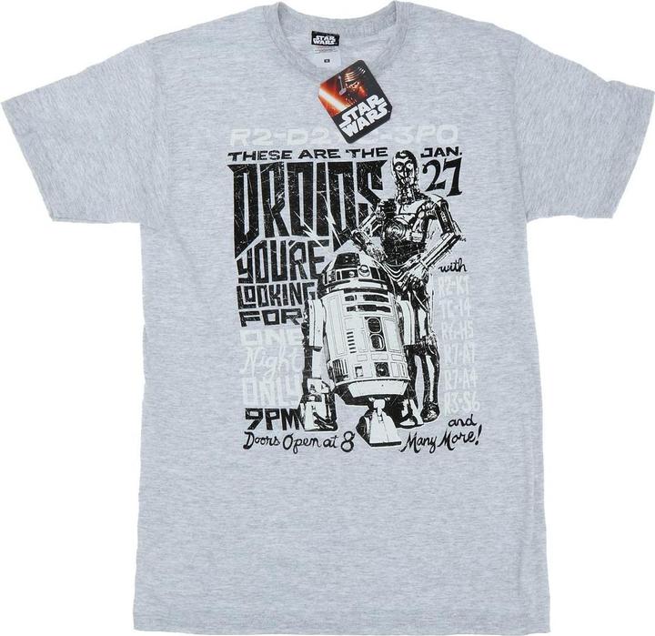 Actual product image Star Wars Mens R2-D2 And C-3PO Rock Poster T-Shirt (M)