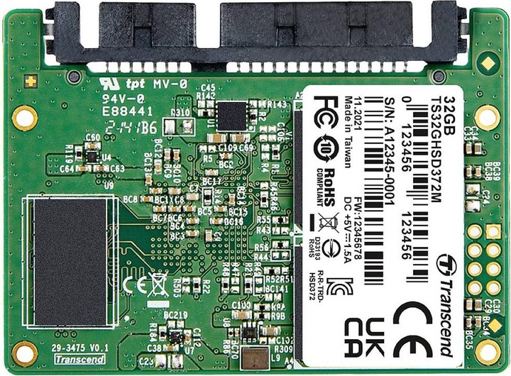 Produktbild Transcend HSD372M 32GB Half-Slim SSD disk SATA III 6Gb/s, MLC, 530MB/s R, 200MB/s W (32 GB, PCI-Express)