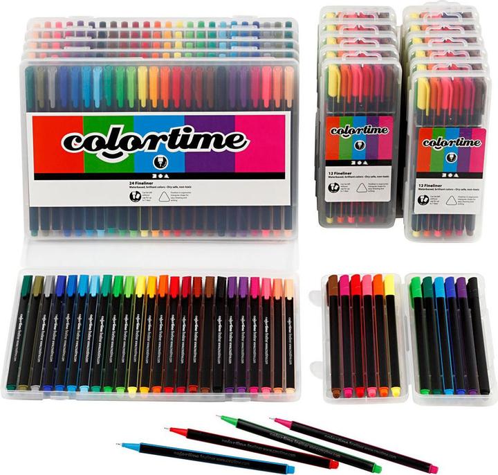 Image du produit Creativ Company Colortime Fineliners, différentes couleurs, 18 paquets (18x)