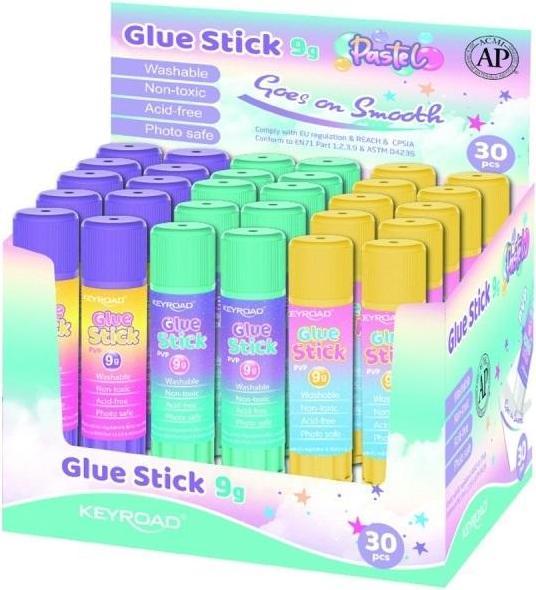 Keyroad Klebestift 9g Farbpastell (30 Stück)