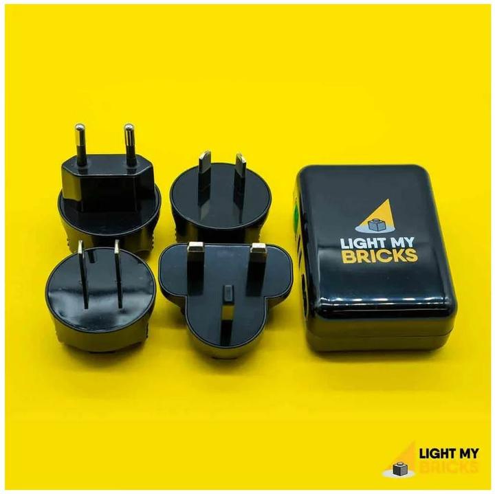 Actual product image Light my bricks Universal Power Adaptor 5V 4 Amp USB Wall Adaptor
