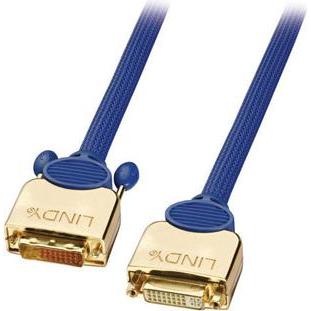 Lindy Premium Gold DVI-D Verlängerung, 3m (3 m, DVI), Video Kabel