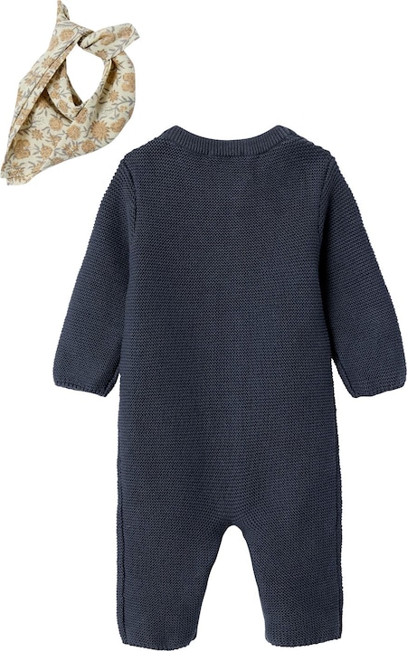 Image du produit Vertbaudet Unisex Baby Geschenk-Set: Strickoverall mit langen Ärmeln & Halstuch (80)