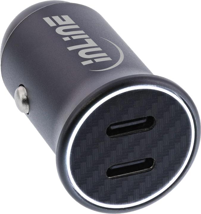 InLine Adaptateur d'alimentation USB pour voiture Power Delivery, 2x USB Typ-C, noir