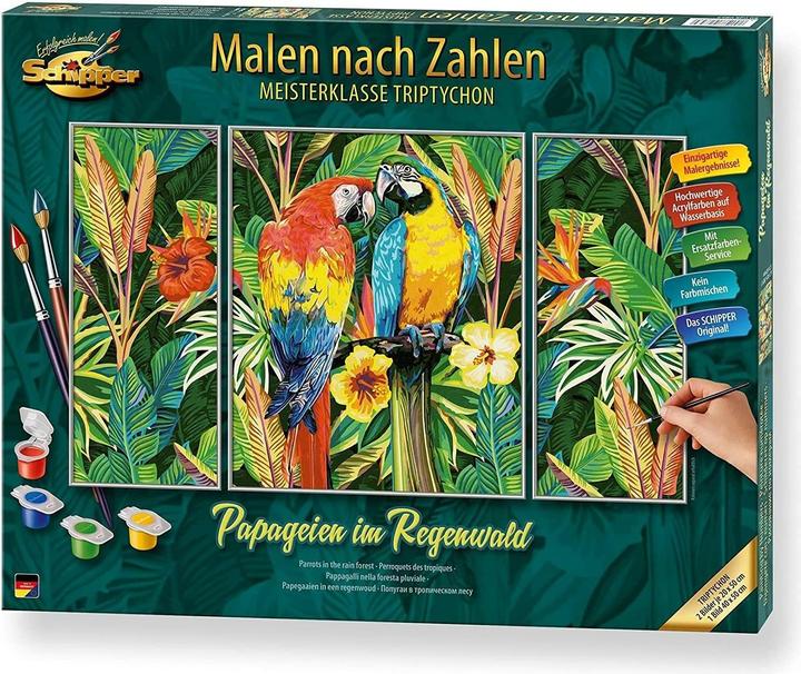 Actual product image Schipper Painting by numbers parrots in the rainforest