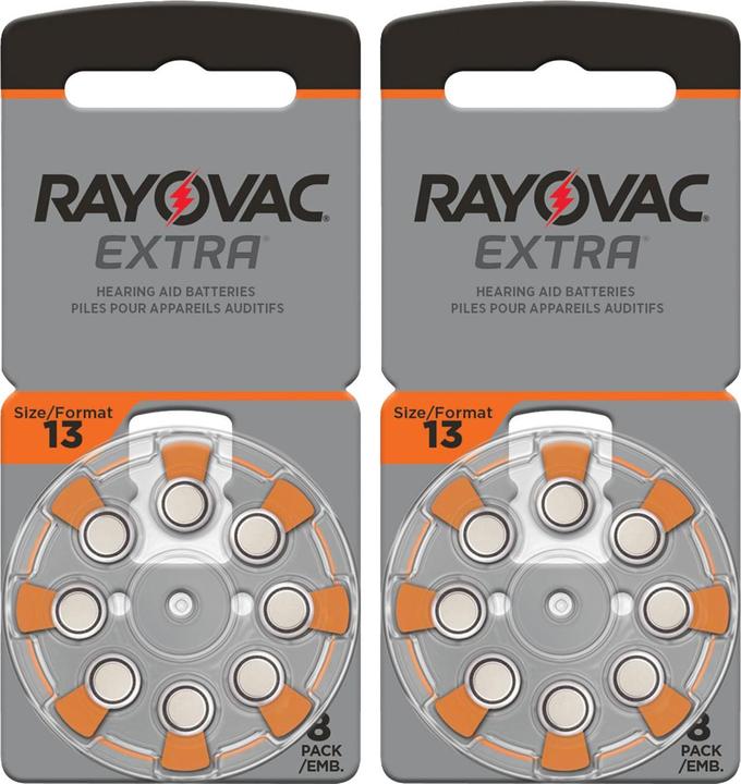 Produktbild Rayovac 2er-Set HÃ¶rgerÃ¤te Batterien Typ 13,orange, Zn/Luft 1,45 Volt 290 mAh, 16er-Pack (16 Stk., 13, 290 mAh)